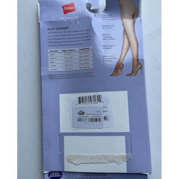 Hanes Premium Women's Sheer High-Waist Shaping Pantyhose Nude Small - Picture 4 of 5